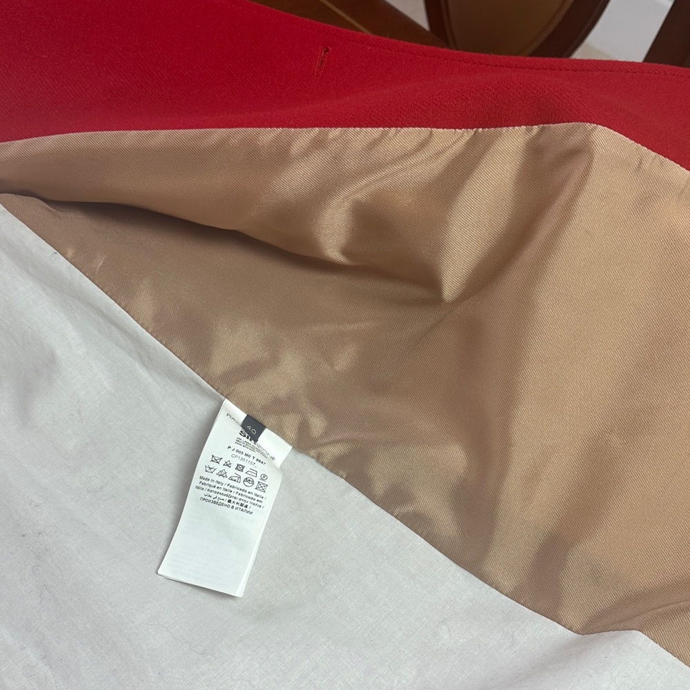 Piazza Sempione Red Wool Double-Breasted Coat – Made in Italy Size 40 - Picture 9 of 16